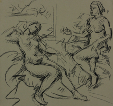 Elektra I; charcoal on paper, 32 x 40 cm, 2014